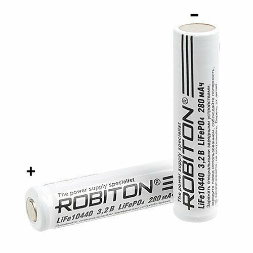 Аккумулятор незащищенный ROBITON LiFe10440 280мАч PK1