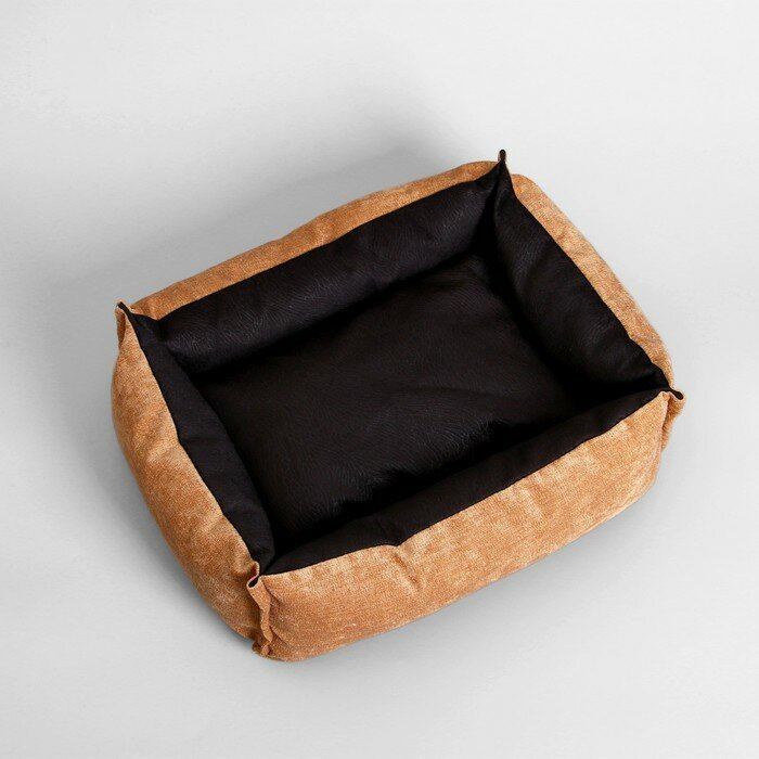 Пижон Лежанка под замшу с двусторонней подушкой, 45 х 35 х 11 см, мебельная ткань, микс цветов - фотография № 3