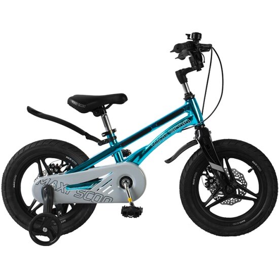 Детский велосипед MAXISCOO Ultrasonic Делюкс Плюс 14", Зеленый Перламутр
