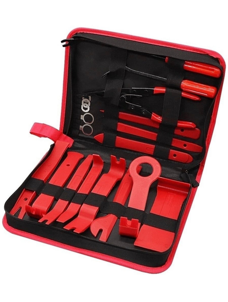 фото Сьемники обшивки и шумоизоляции салона приборной панели клипс пистонов молдинга авто лопатки, клипсодер . Набор 19 предметов