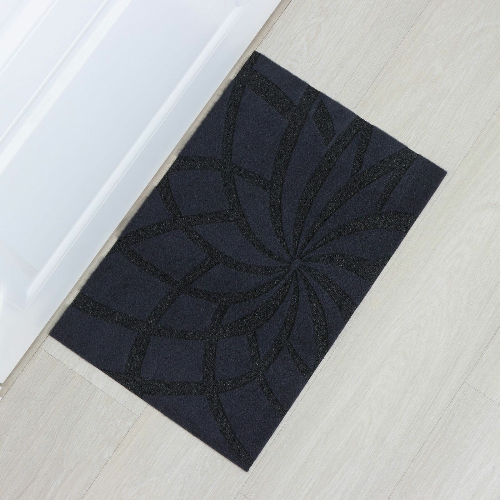 фото Синий придверный влаговпитывающий коврик без окантовки (38х58 см)