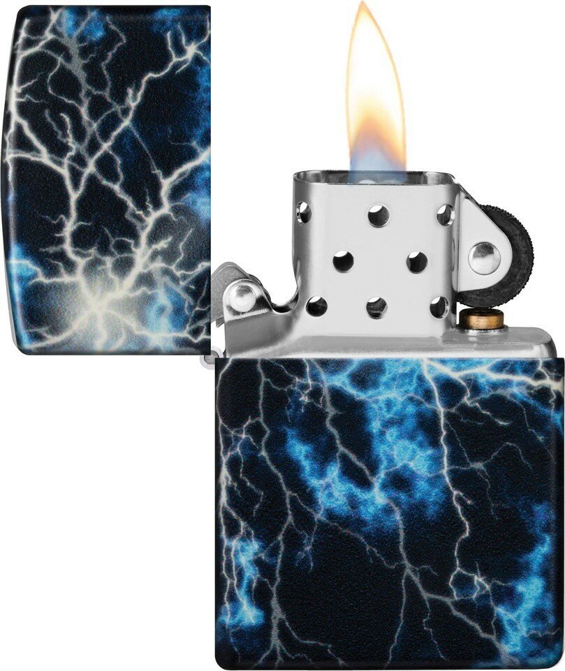 Зажигалка ZIPPO Lightning с покрытием Glow In The Dark Green, латунь/сталь, черная, 38x13x57 мм - фотография № 3