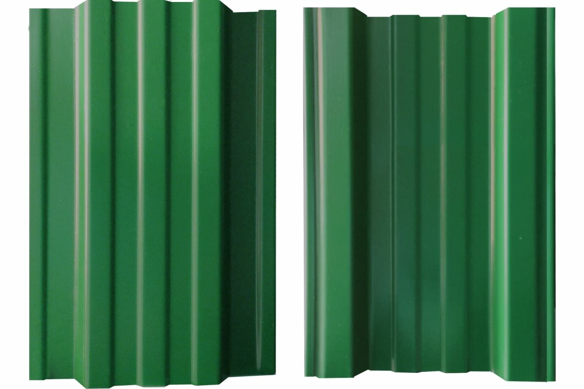 Металлический штакетник двусторонний прямой воля (20 шт, RAL 6005, зеленый мох, 1,8 м) ШТ-037