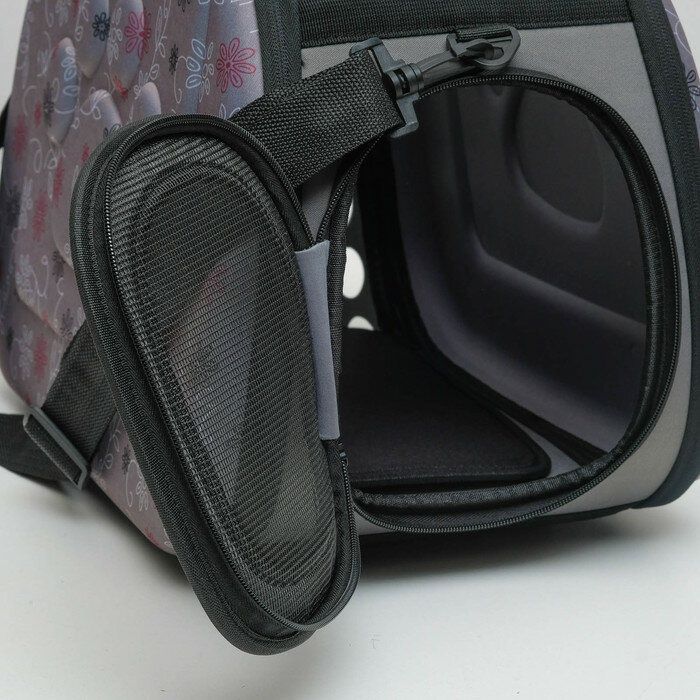 Пижон Складная сумка-переноска с отдельным входом, материал EVA, 43,5 х 28 х 33 см, серая - фотография № 5