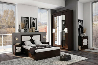 Комплект мебели для спальни Николь сп. место 160х200 венге / лиственница светлая