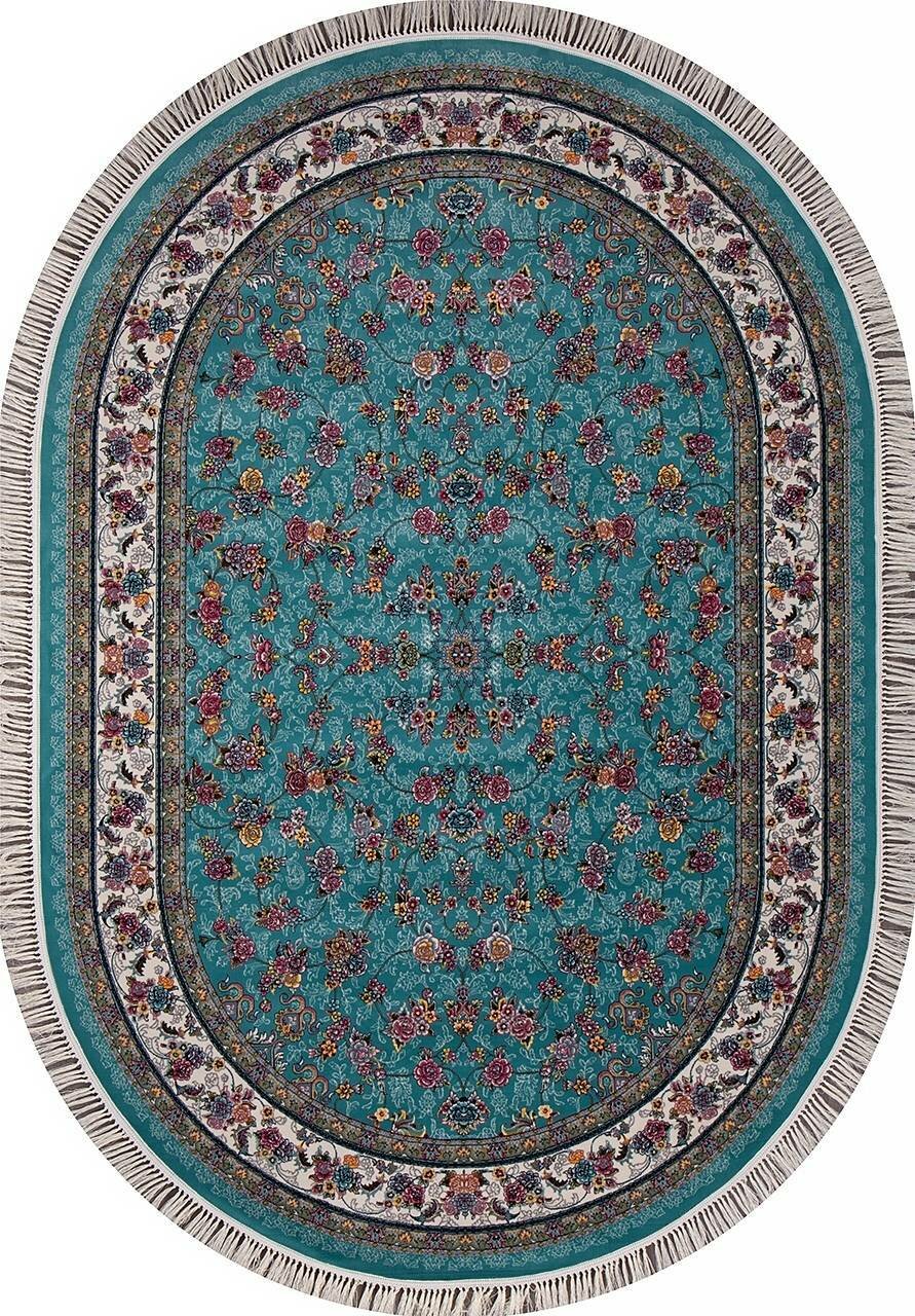 IRANOS, Иран Ковер TEHRAN 7513 BLUE Овал 0.8x1.5 м. - фотография № 1