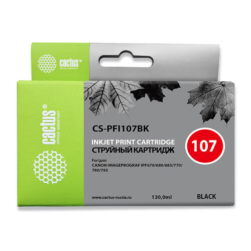 Картридж Cactus CS-PFI107BK, черный / CS-PFI107BK