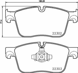 Колодки тормозные дисковые передние Jaguar F-Pace/XE/XF II 15> BREMBO P36031