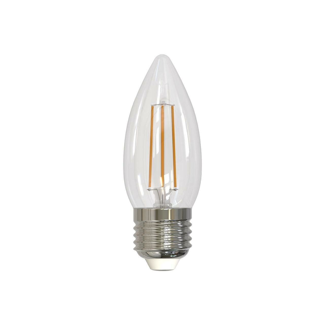 Uniel Лампа светодиодная филаментная (UL-00005162) Uniel E27 9W 3000K прозрачная LED-C35-9W/3000K/E27/CL PLS02WH