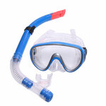 Набор для плавания взрослый маска+трубка ПВХ синий Спортекс E33110-1 - изображение