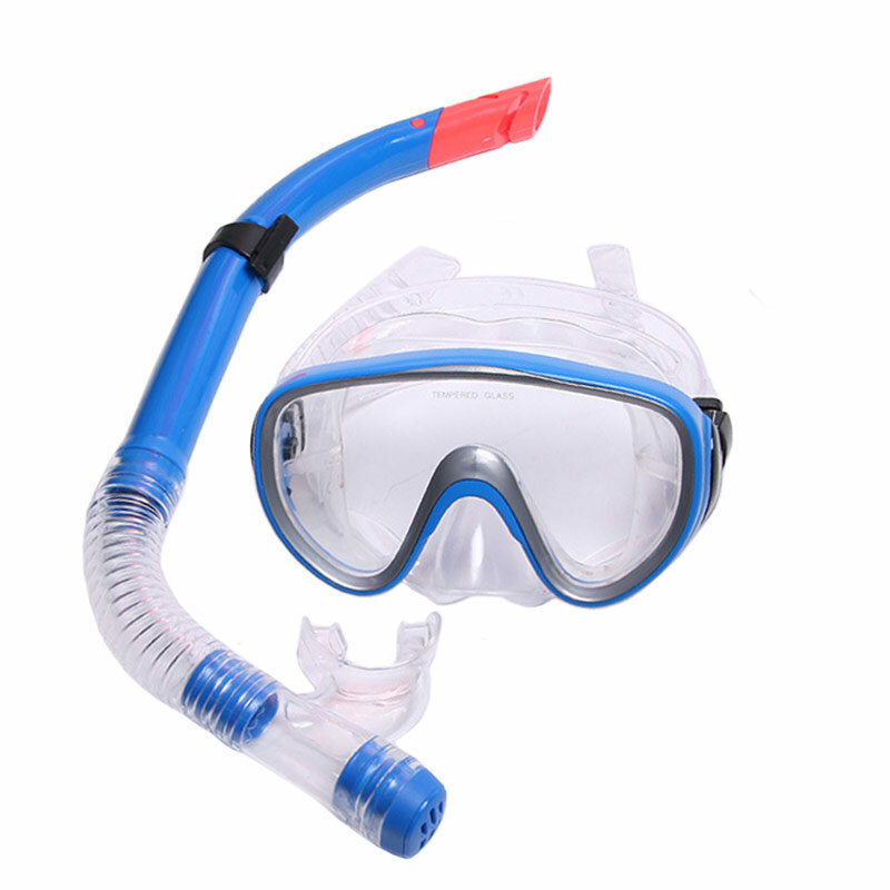 Набор для плавания взрослый маска+трубка ПВХ синий Спортекс E33110-1