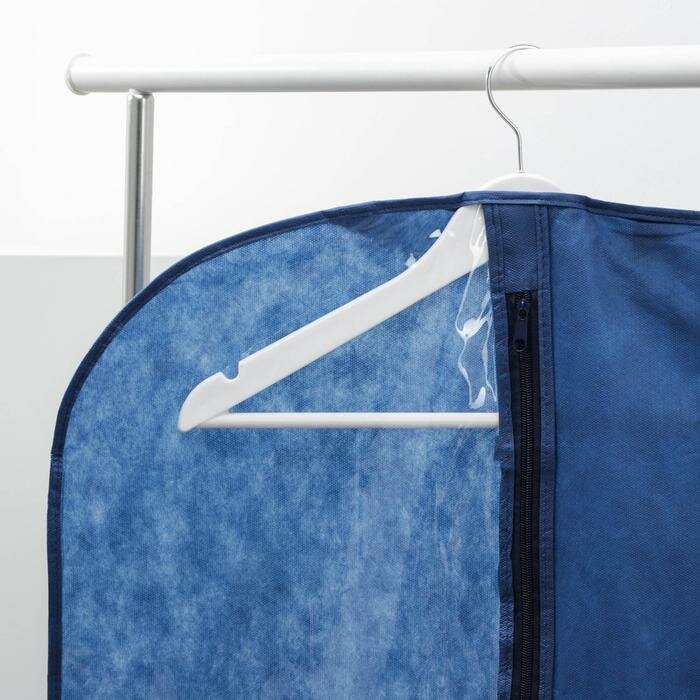 Чехол для одежды, 60×120 см, спанбонд, цвет синий - фотография № 2