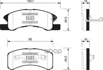 Колодки Передние Mitsubishi Mirage/Space Star 2012- Sp1593 Sangsin brake арт. SP1593