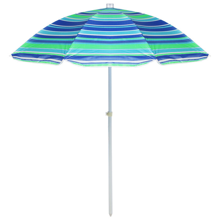 Зонт пляжный «Модерн» с механизмом наклона, серебряным покрытием, d=150 cм, h=170 см, цвета микс - фотография № 1