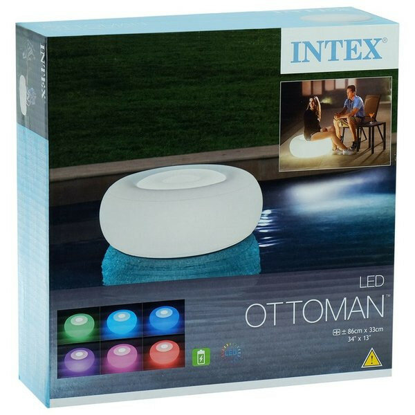 Надувной пуф светильник Intex 68697 Led Ottoman (86х33см) (1122025)