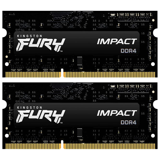 Оперативная память Kingston FURY Impact 32 ГБ (16 ГБ x 2 шт.) DDR4 3200 МГц SODIMM CL20 KF432S20IBK2/32