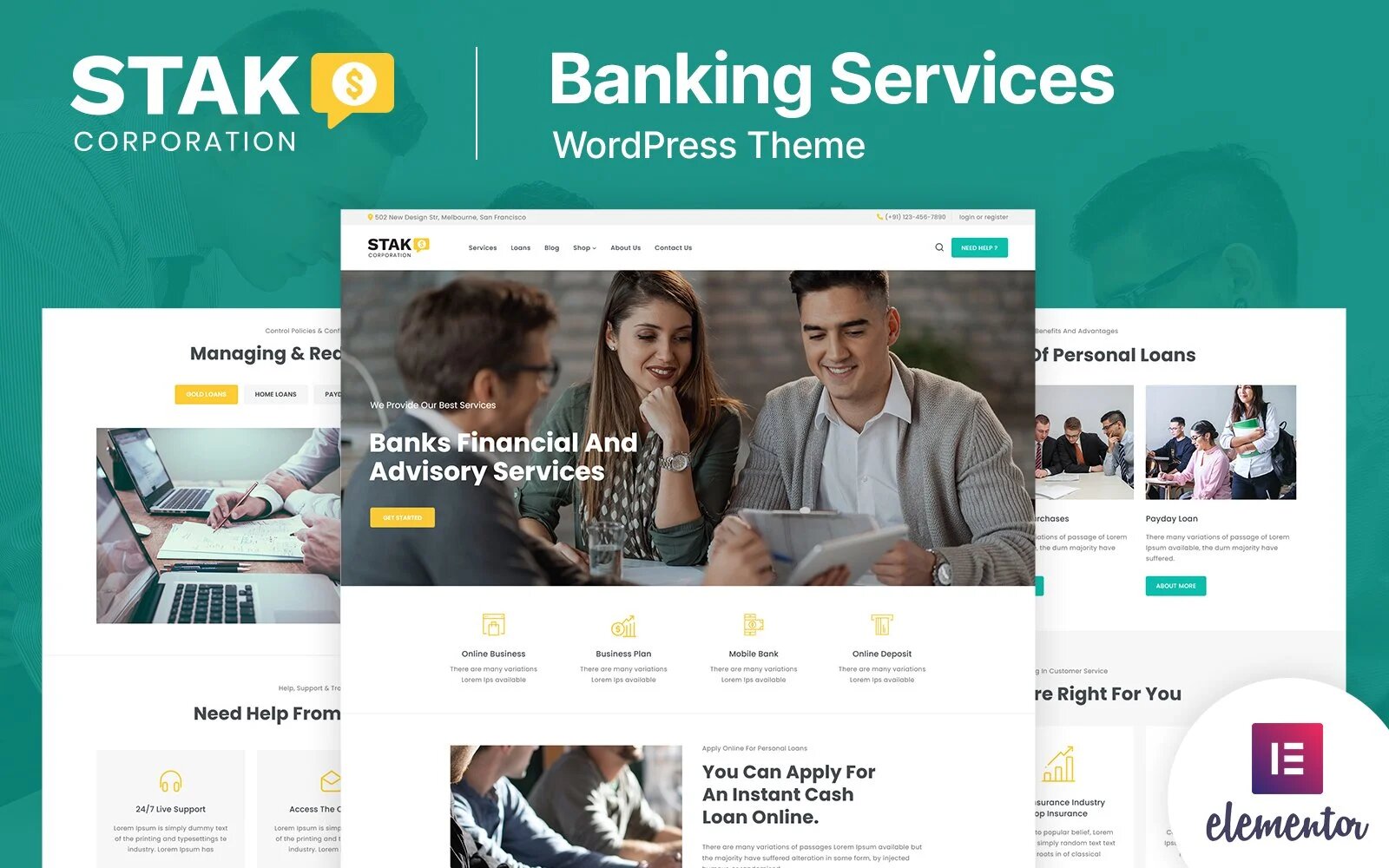 Шаблон Wordpress Stak - Banking Loan Business and Finance Theme WordPress