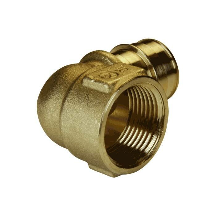 фото Угольник для PE-X труб радиальный латунь Дн 20х1/2" ВР GX129 Giacomini GX129Y034