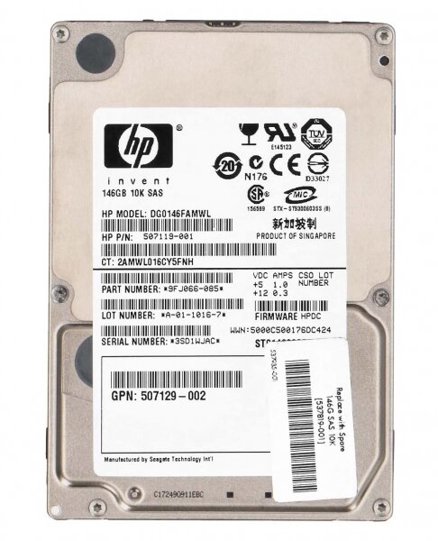 Жесткий диск HP 146GB 10K rpm 2.5 SFF [537819-001]