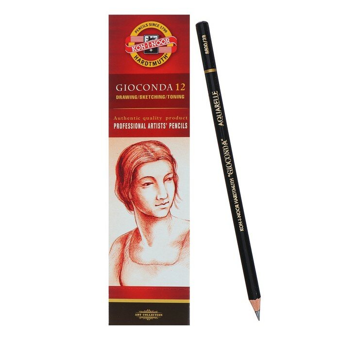 Koh-I-Noor Карандаш художественный чернографитный акварельный 7.5 мм, Koh-I-Noor GIOCONDA 8800 2В, L=175 мм