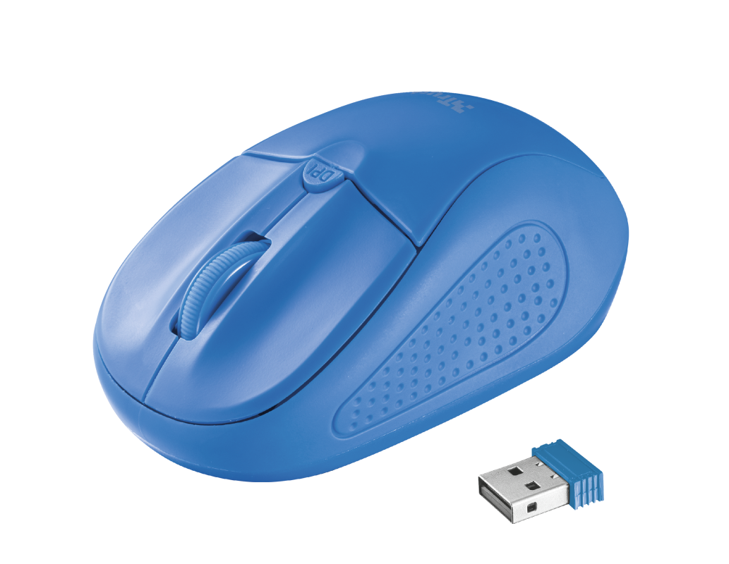 Мышка Trust Wireless Mouse Primo, USB, 800-1600dpi, Blue 20786