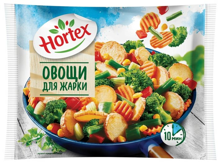 HORTEX Замороженная овощная смесь Овощи для жарки, 400 г