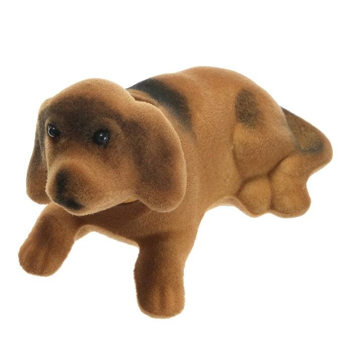 Собака на панель авто качающая головой малая бежево-коричневый окрас