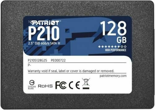 Накопитель SSD 2.5'' Patriot Memory P210S128G25 P210 128GB SATA 6Gb/s 3D TLC 520/430MB/s 7mm