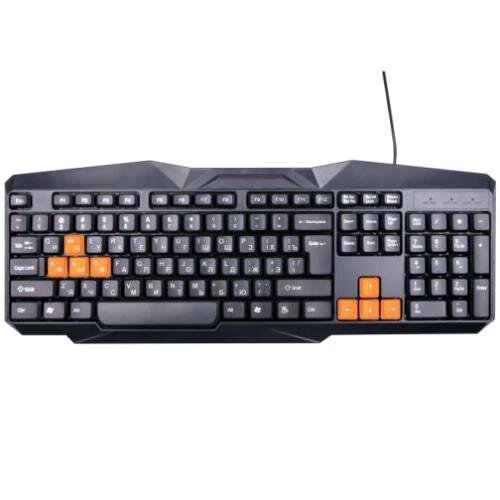 Клавиатура Ritmix RKB-152 стандартная, оранжевые игровые клавиши, чёрная