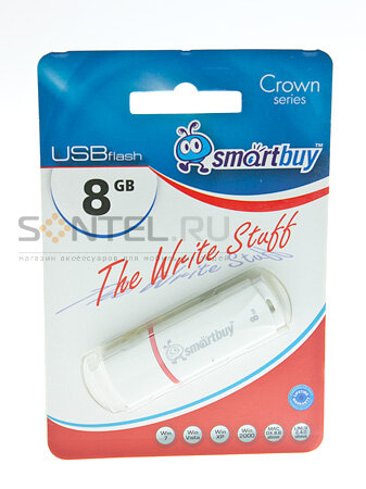 SB8GBCRW-W, 8GB USB 2.0 Crown series, White, SmartBuy