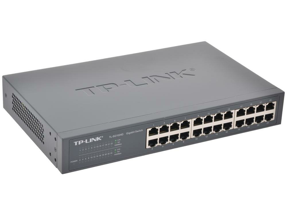 Коммутатор TP-LINK TL-SG1024D 24-портовый гигабитный настольный/монтируемый в стойку коммутатор