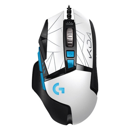 Мышь Logitech G502 Hero, игровая, оптическая, проводная, USB, белый и черный [910-006097]