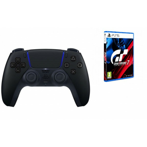 Геймпад Sony DualSense Midnight Black (чёрная полночь) + игра Gran Turismo 7 (PS5)