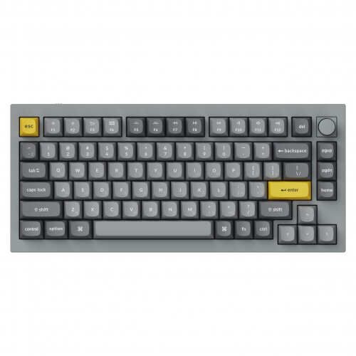 Клавиатура KEYCHRON Q1-N3, RGB, Brown Switch, 84 кнопоки, Gray