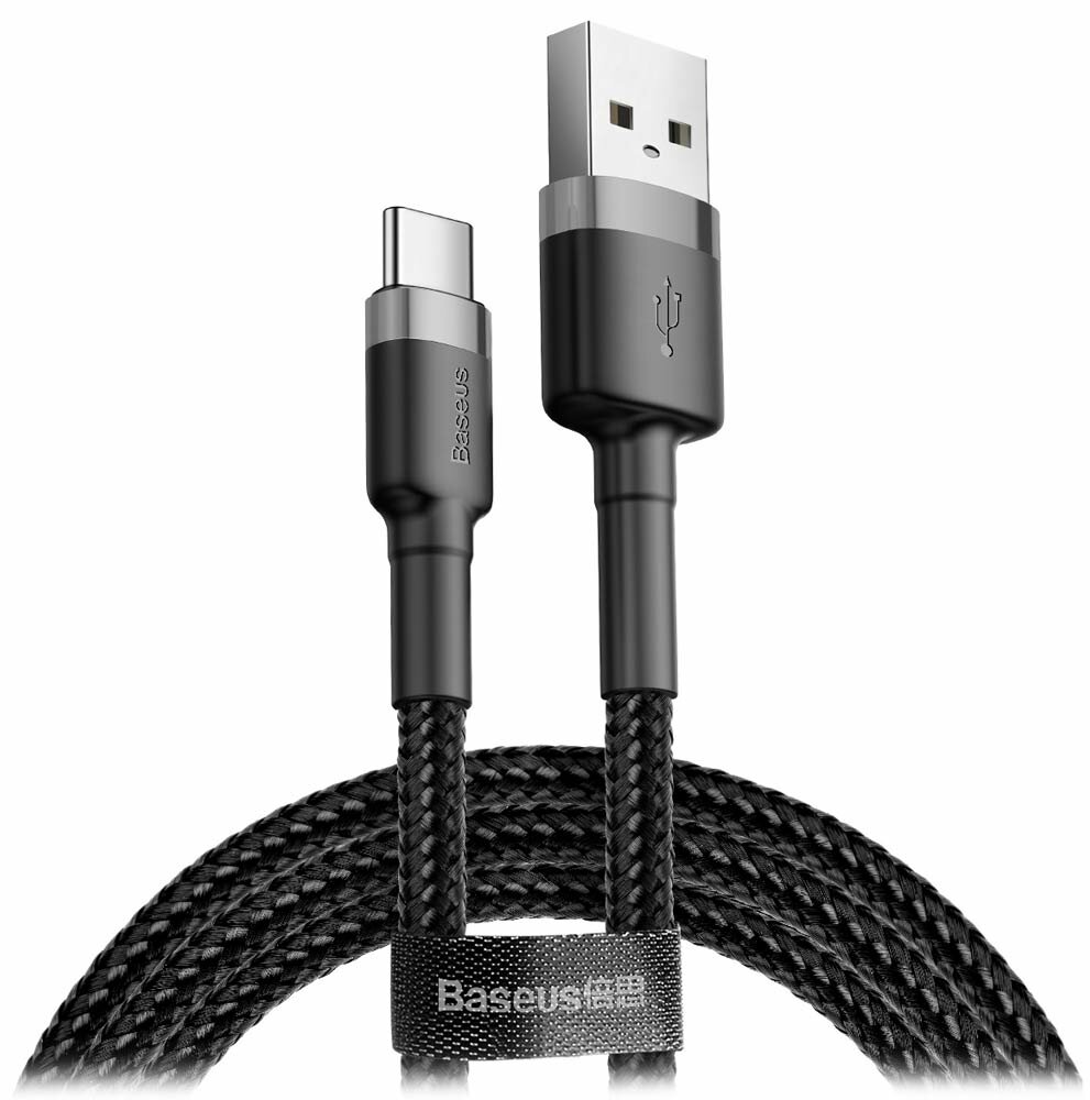 Кабель передачи данных Baseus Cafule Cable USB For Type-C 2A 2m gray + black