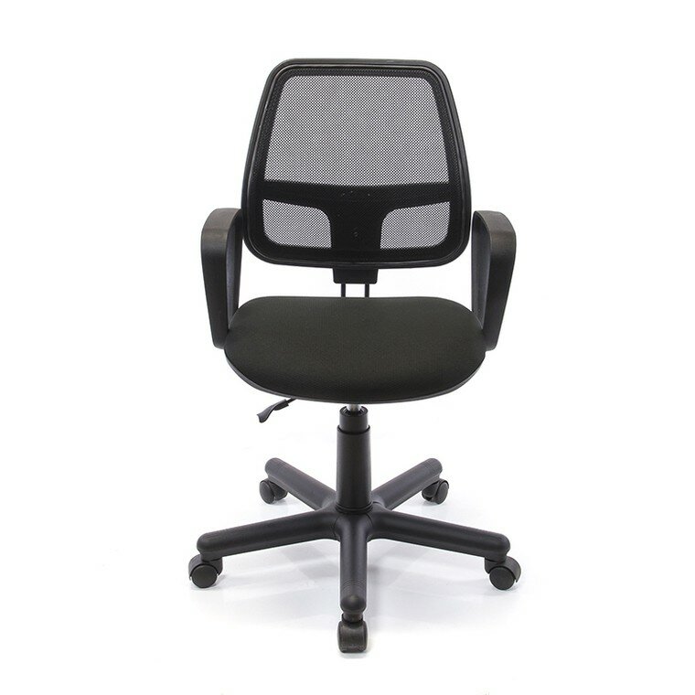 Кресло офисное Nowy Styl, альфа (GTP OH-5/С-11) без механизма качания, спинка черн. сетка/сиденье черн.