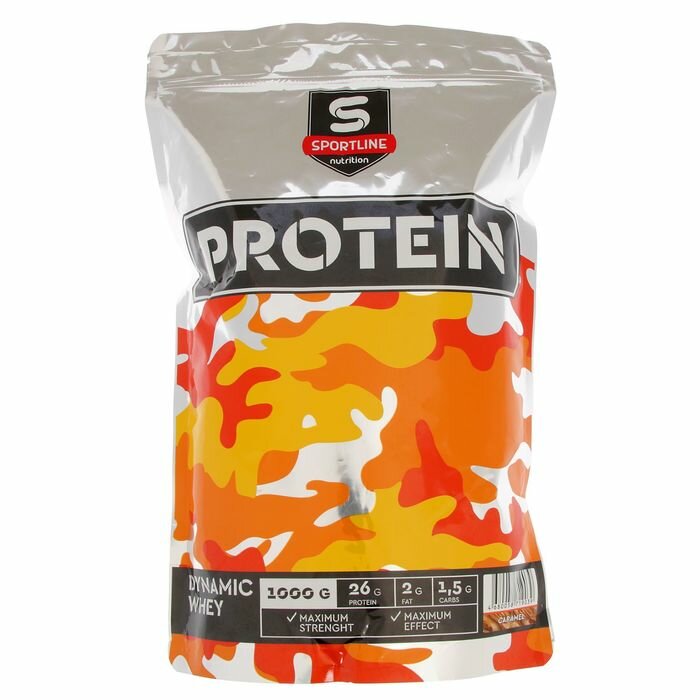 Протеин SportLine Dynamic Whey Protein, карамель, 1000 г