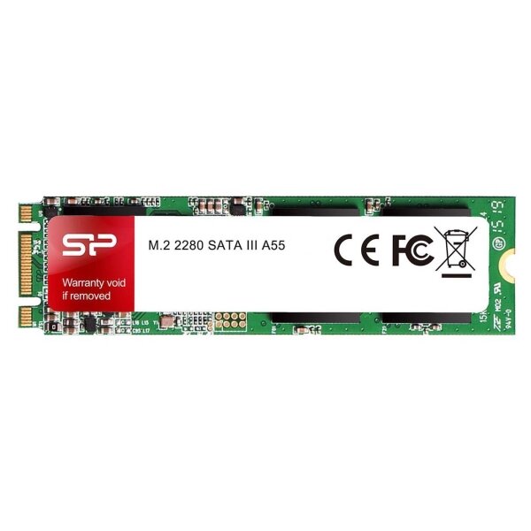 Накопитель SSD M.2 Silicon Power 512GB A55 (SP512GBSS3A55M28) (SATA3, up to 560/530MBs, 3D TLC, 22х80mm)