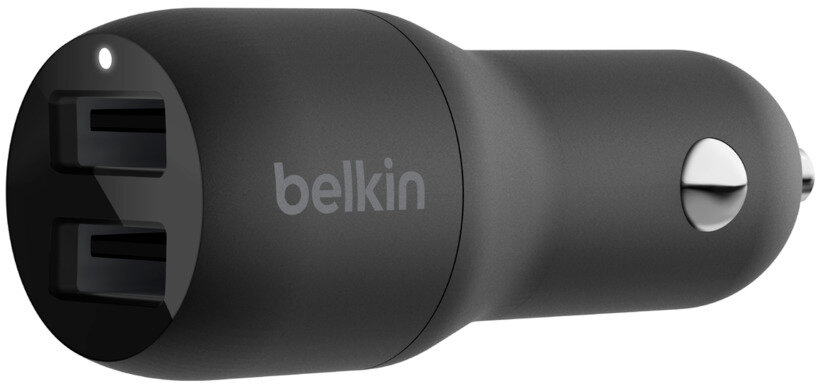 Автомобильное зарядное устройство Belkin Dual USB-A Car Charger 24W CCB001btBK (черный)