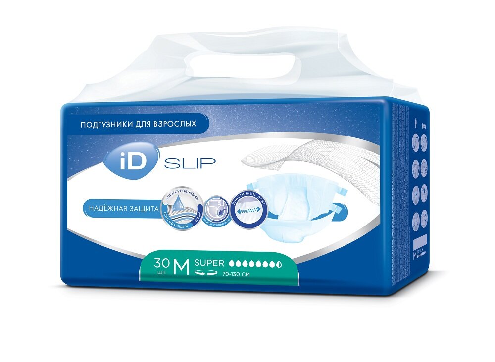 iD Slip / АйДи Слип - подгузники для взрослых, M, 30 шт.