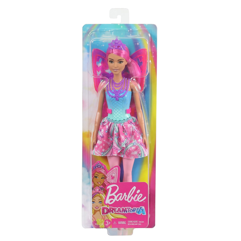 Barbie. Кукла Barbie Dreamtopia с высотой 30 см "Фея с сиреневыми волосами со съемными крыльями и короной" / GJJ98-GJJ99