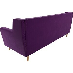 Кухонный прямой диван АртМебель Брайтон Люкс 3-х местный микровельвет фиолетовый - фотография № 4