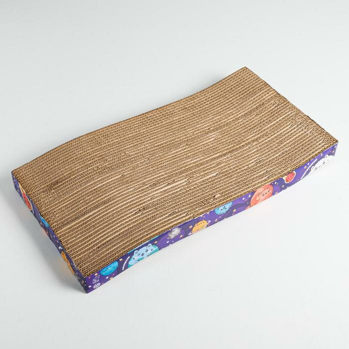 Когтеточка из картона с кошачьей мятой Котокосмос», волна, 45 × 20 × 3.5 см - фотография № 3