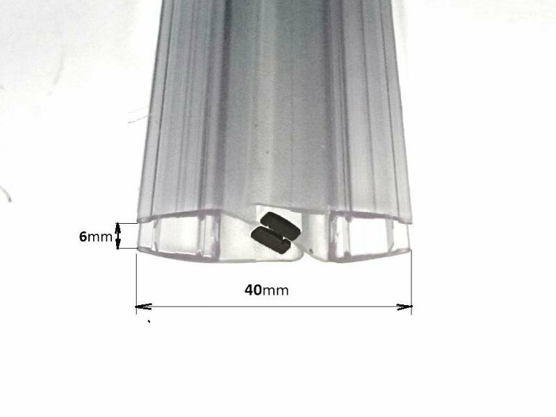 Магнитный уплотнитель 6мм двери Идеал Стандард душевой кабины EASY R-ROUND-S/DELUXE R  комплект 2шт