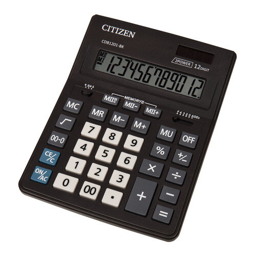 Калькулятор Citizen CDB1201BK, 12-разрядный, черный