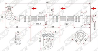 Шланг Тормозной Передний (Таиланд) Honda Cr-V/Odyssey 95-02 Lh Sat арт. ST-01465-S10-010