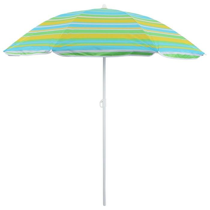 Зонт пляжный «Модерн» с механизмом наклона, серебряным покрытием, d=180 cм, h=195 см, цвета микс - фотография № 1