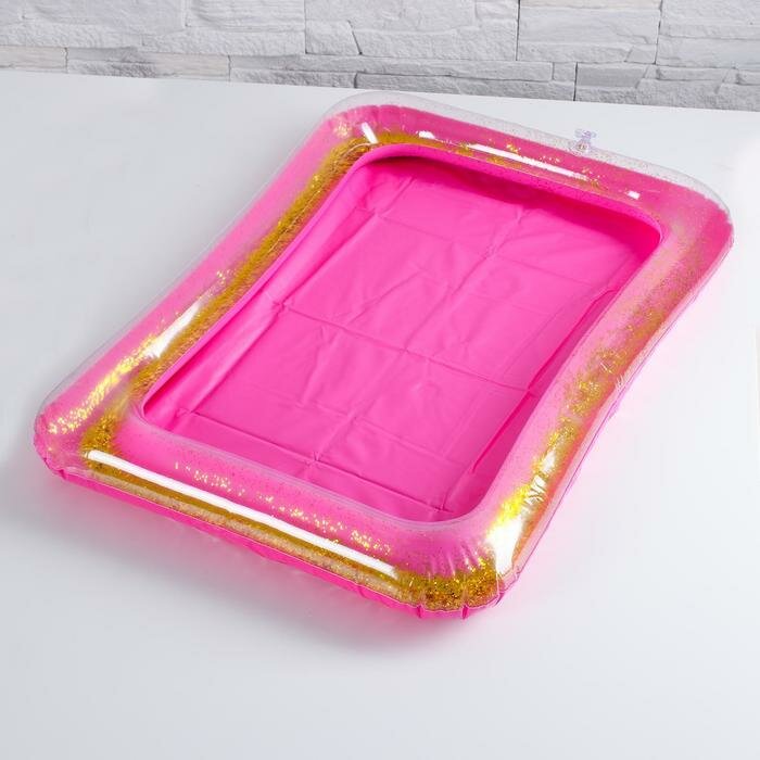 Надувная песочница с блёстками 60х45 см цвет ярко-розовый
