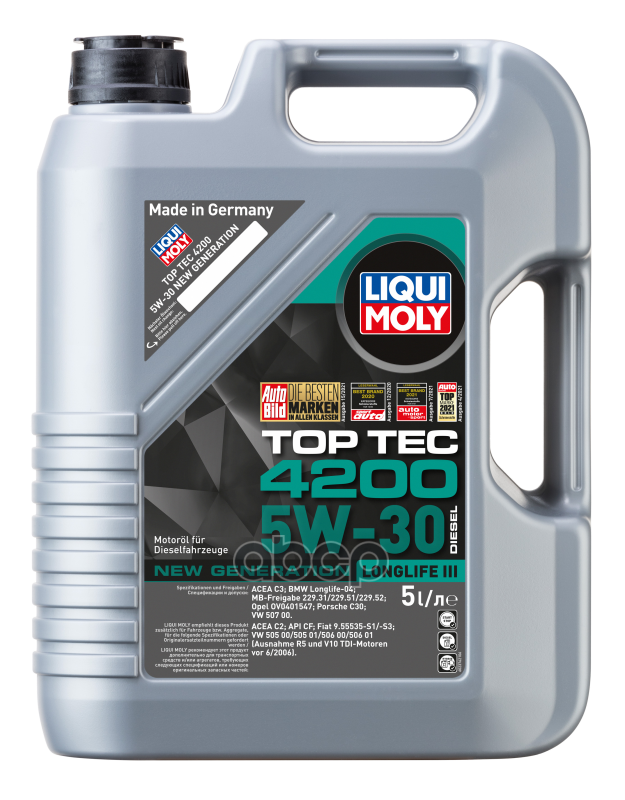 Liqui moly Liquimoly 5W30 Top Tec 4200 Diesel (5L)_Масло Мотор.!Синacea C3: Vw 507 00,Mb 229.51, Bmw Ll-04