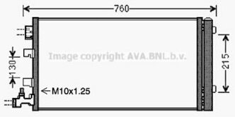 Радиатор кондиционера Renault Megane III 1.6-2.0i/1.5-2.0DCi 08> AVA COOLING SYSTEMS RTA5449D
